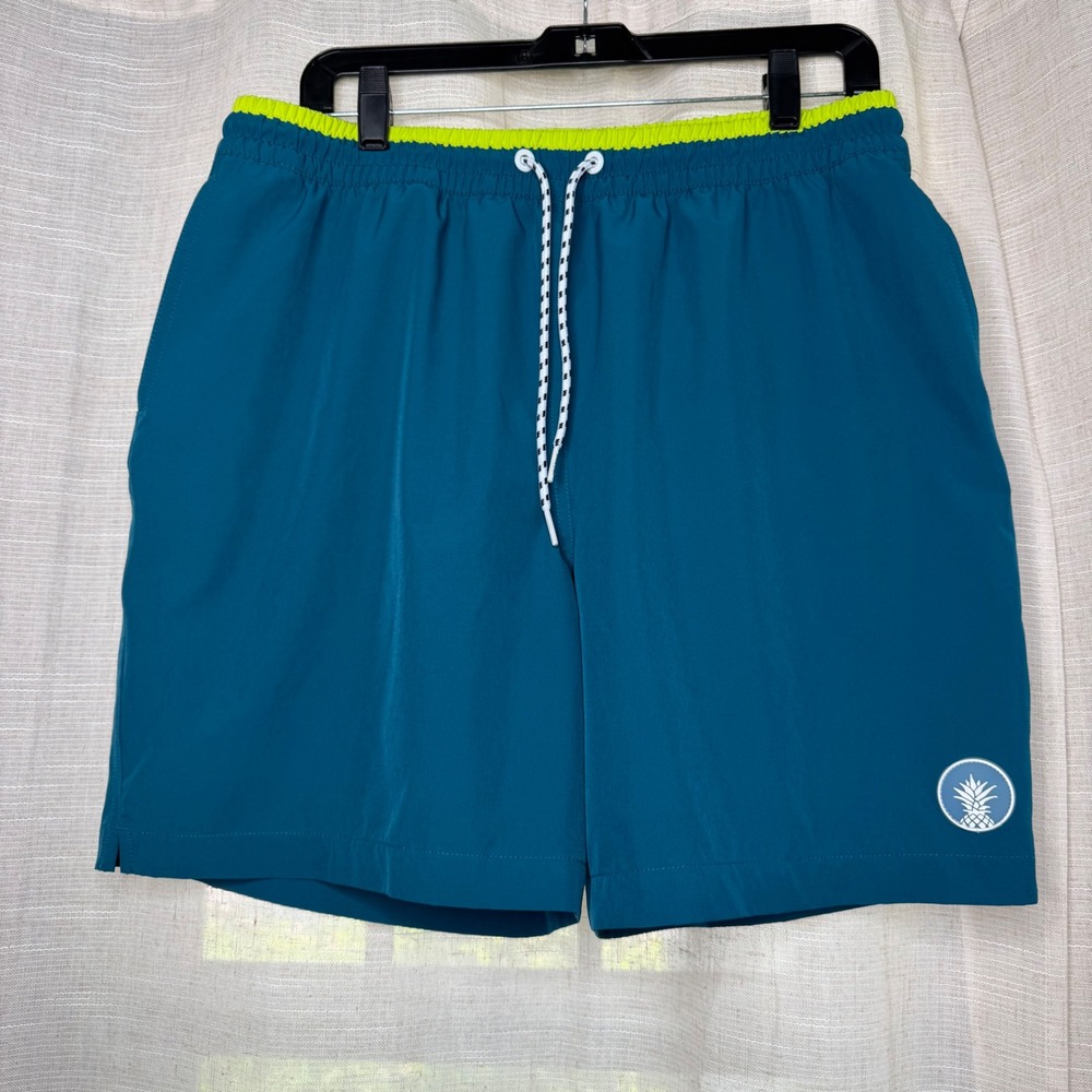 Chubbies Classic Swim Trunks Compression Liner Teal Blue Mens XL 7" Inseam